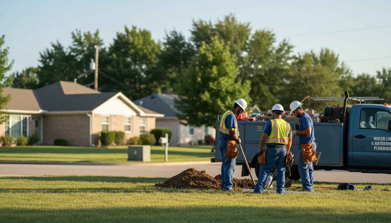 Residential water line and bathroom plumbing service in Jolley, IA